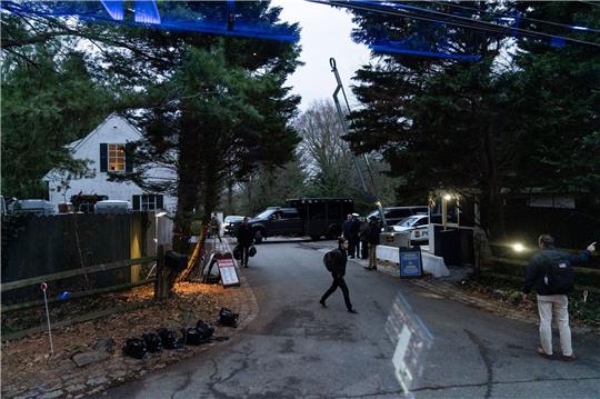 Weitere geheime Unterlagen in Bidens Privathaus entdeckt Die Zufahrt zum Haus von US-Präsident Joe Biden in Wilmington.