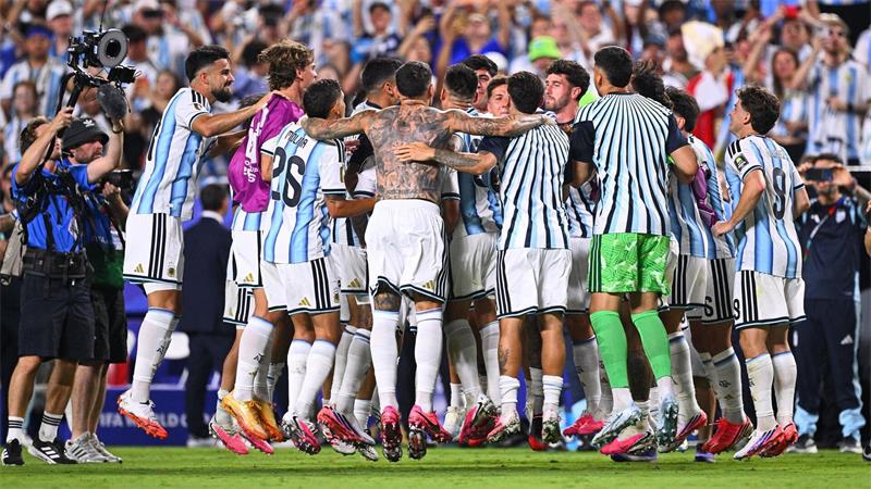 Die argentinischen Spieler feierten den Halbfinal-Einzug bei der WM.