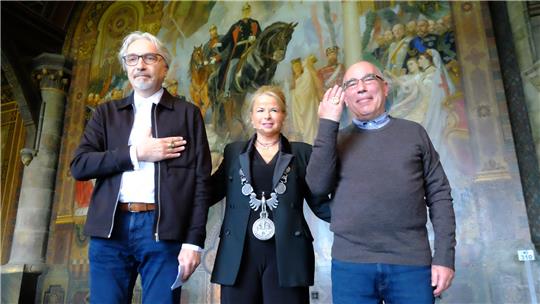 Die beiden Konzeptkünstler haben den Kaiserring der Stadt Goslar erhalten. Foto: Holger Zietz