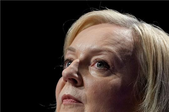 Die britische Premierministerin Liz Truss  auf dem Parteitag der Konservativen in Birmingham.