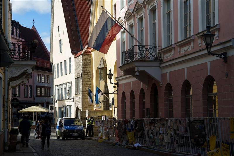 Russland weist Botschafter Estlands aus Die der ussischen Botschaft in Tallinn.