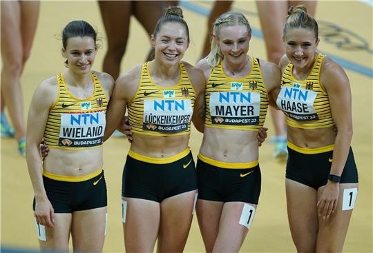 Die deutsche 4x100 m-Staffel der Frauen.