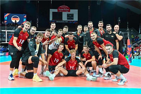 Die deutschen Volleyballer holten bei der EM den zweiten Sieg im zweiten Spiel.