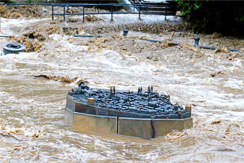 Hochwasserschutz in Goslar: Das Mega-Tunnelprojekt wackelt Die große Flut: Hochwasser im Juli 2017 in Goslar. Foto: Epping