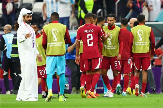 Die katarischen Spieler zeigten sich nach der Partie enttäuscht.