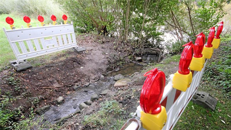 Die marode und bereits abgerissene Holzbrücke am Großen Weidenteich soll durch eine Neukonstruktion ersetzt werden.