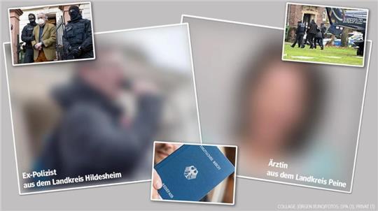 Die mutmaßlichen beiden Reichsbürger aus dem Kreis Hildesheim und aus dem Kreis Peine sollen zur Gruppe um Prinz Reuß (oben links) gehört haben. Foto: Jürgen Runo, FMN