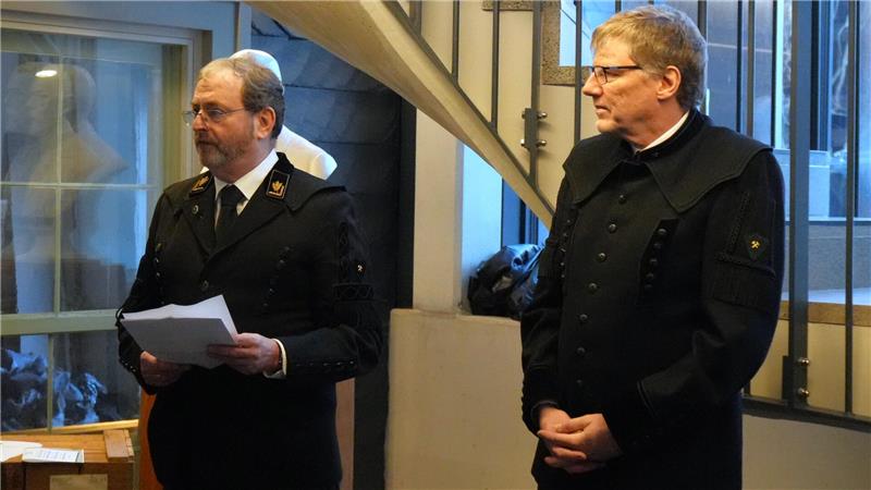 Wiedereröffnung: Oberharzer Bergwerksmuseum will interaktiver werden Die neuen Hausherren Justus Teicke (l.) und Axel Funke sprechen allen Beteiligten ihren Dank aus.