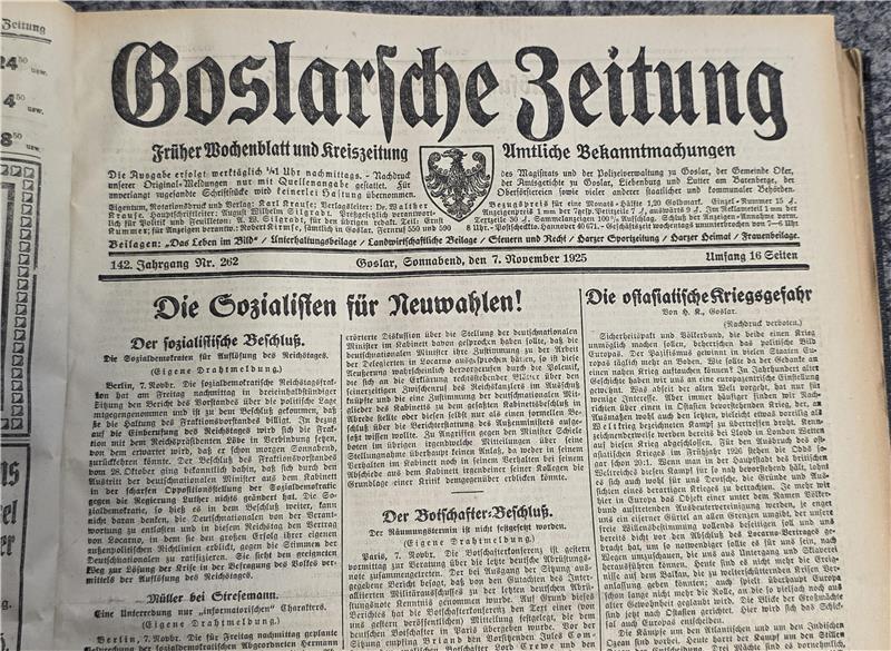 „Die ostasiatische Kriegsgefahr“: Am 7. November 1925, einem Samstag, schreibt Hans Krebs auf der GZ-Titelseite einen Leitartikel. Nach dem Vertrag von Locarno warnt er, sich nicht mit den „erwachenden Ostmächten vielleicht dauernd zu verfeinden“.