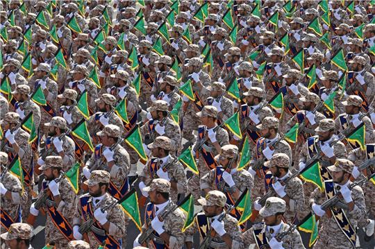 Die paramilitärischen Truppen der iranischen Revolutionsgarde.
