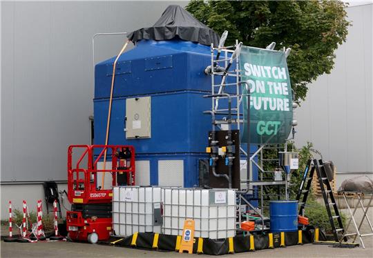 Die sogenannte «Greenberry 2», eine etwa fünf Meter hohe Demonstrationsanlage, mit der das Treibhausgas Kohlendioxid aus der Luft abgeschieden werden kann, eine Art «CO2-Staubsauger».