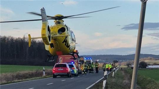 Die verletzte Frau musste mit dem Helikopter ins Krankenhaus geflogen werden.