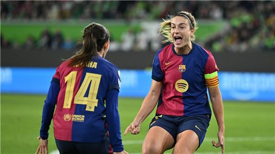 Die vielfach ausgezeichneten Aitana Bonmatí und Alexia Putellas jubeln auch gegen den FC Bayern (Archivbild) 