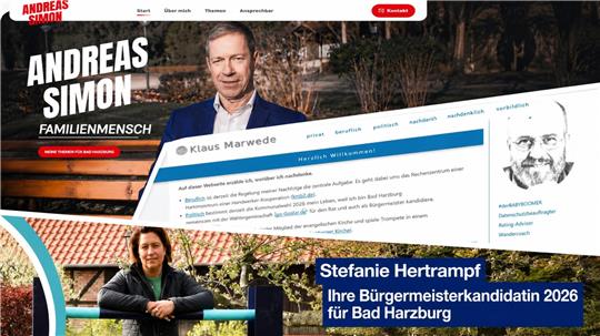 Die zwei ofiziellen Kandidaten für das Bürgermeisteramt sind Andreas Simon (SPD) und Stefanie Hertrampf (CDU). Klaus Marwede hat bisher seine Kandidatur nur erklärt, aber nicht offiziell eingereicht.