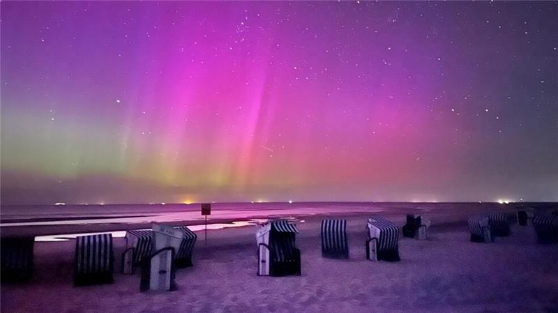 Diese Polarlichter waren im August über der Nordseeinsel Norderney zu sehen. (Archivbild)