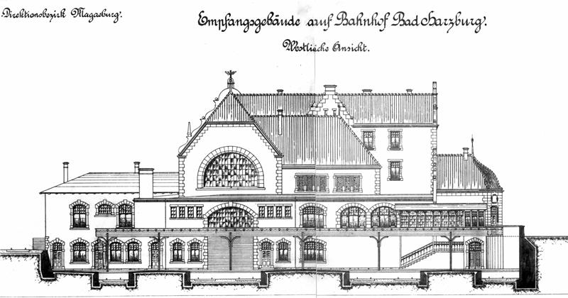 Diese Skizze aus dem Jahr 1905 zeigt den Entwurf des heutigen Gebäudes, das 1907 eingeweiht wurde. Zu sehen ist die Ansicht von den Bahnsteigen aus, die in den ersten Jahren auch noch keine Dächer hatten. Fotos: Archiv Harry Plaster/Ahrens-Archiv/GZ-Archiv