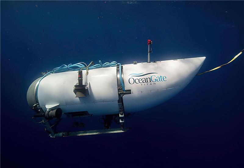 „Titanic”-Reisender kritisiert Touristenfahrten scharf Diese undatierte Aufnahme zeigt das «Titan»-U-Boot des Unternehmens OceanGate Expeditions.