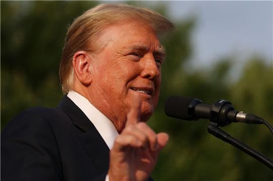 Donald Trump während einer Kundgebung.