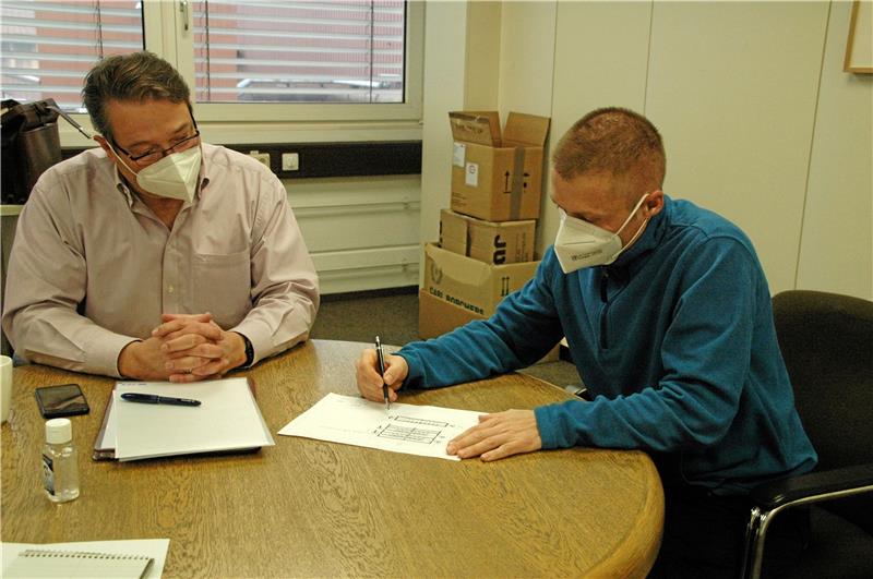 Dr. Thomas Weber (li.) und Projektleiter Thomas Buhl planen die Zukunft.