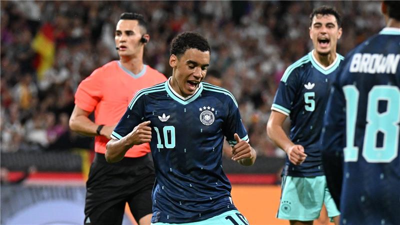 Vier Tore für ein gutes WM-Gefühl - Undav trifft doppelt Durfte bei seinem DFB-Comeback ein Tor bejubeln: Jamal Musiala.