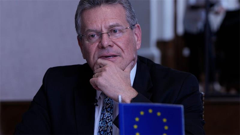 EU-Kommissar für Handel Maros Sefcovic möchte sich in Peking für ausgeglicheneren Handel einsetzen. (Archivbild) 