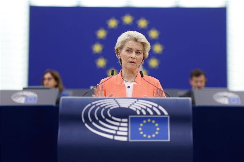 EU-Kommissionspräsidentin Ursula von der Leyen im Europäischen Parlament in Straßburg.