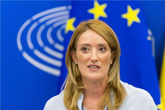 EU-Parlamentspräsidentin Roberta Metsola hat ihre Unterstützung für die Ukraine bekräftigt (Archivbild).