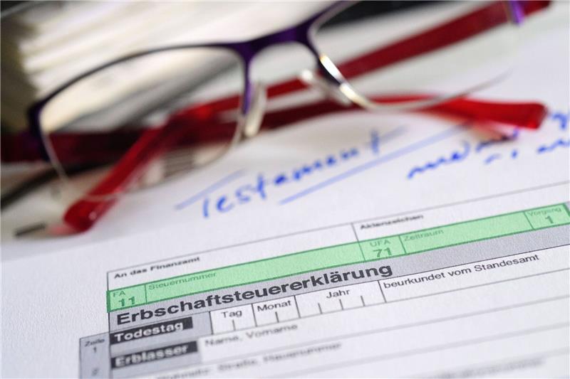 Ein Formular für die Erbschaftsteuererklärung. Die Ampel will die Freibeträge der Erbschaftsteuer erhöhen.