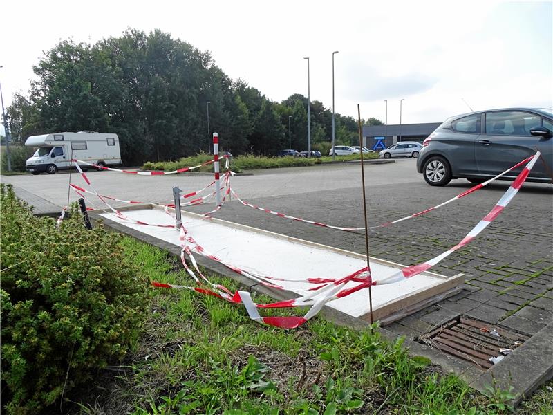 Paketstation in Bündheim soll im Oktober öffnen Ein Fundament ist bereits gegossen – voraussichtlich Anfang Oktober soll die Paketstation an der Schlewecker Straße in Betrieb gehen. Foto: Exner