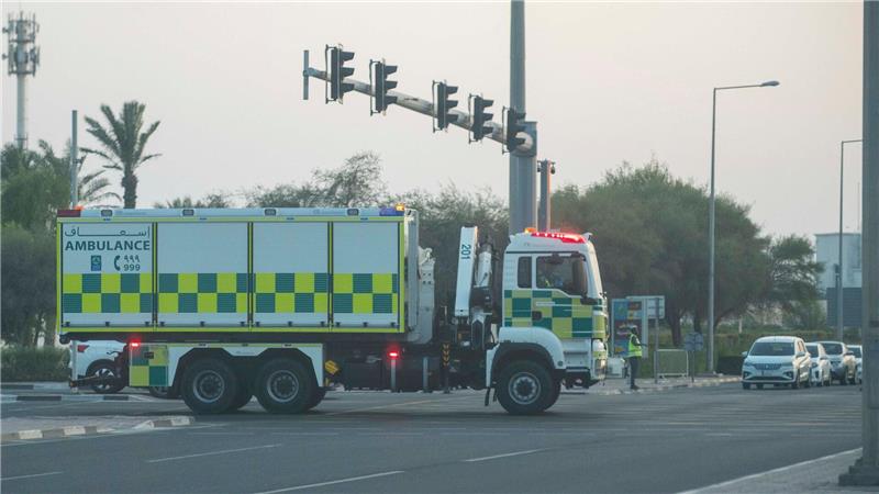 Trump nicht begeistert über Israels Angriff in Katar Ein Krankenwagen in der Nähe des israelischen Angriffsorts in Doha.