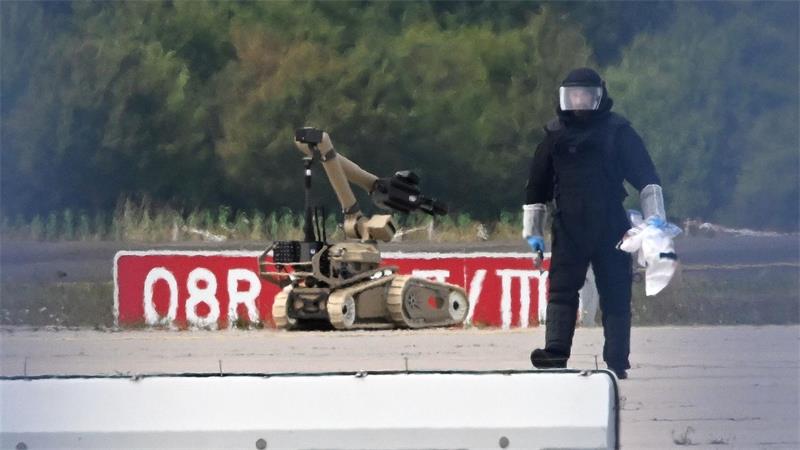 Sprengstoff-Drohne in Leipzig: Semtex im Spiel Ein Sprengroboter kam nach dem Fund am Mittwoch zum Einsatz. (Archivbild)