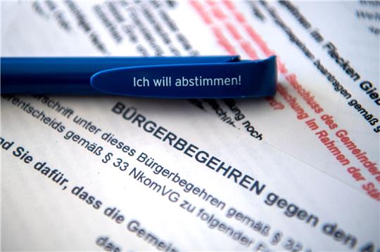 Ein Stift mit der Aufschrift "Ich will abstimmen!"