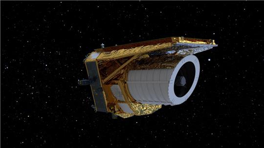 Ein computergeneriertes Bild des Weltraumteleskops «Euclid». Um die Sicht zu verbessern, muss sie nun enteist werden.