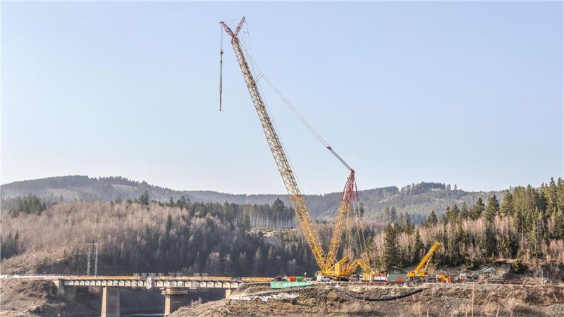 Der Kran an der Bramkebrücke.