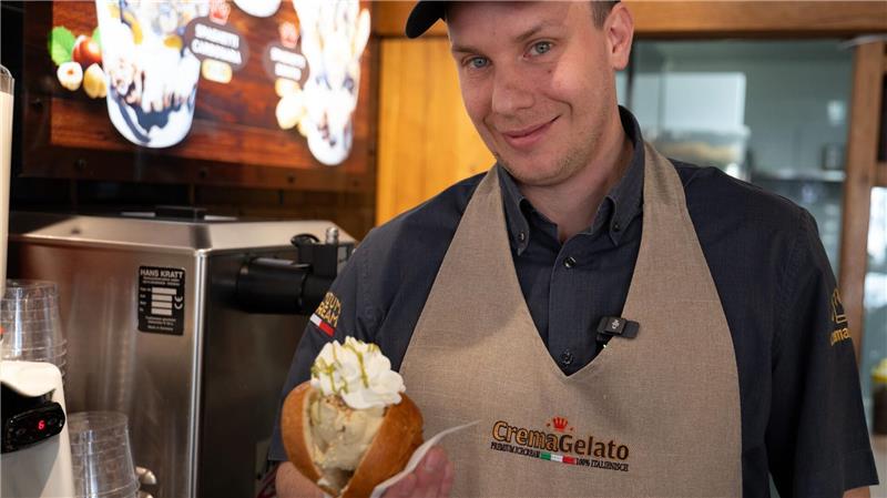 Ein leckerer Sommertrend: Eis in Brioche-Brötchen.