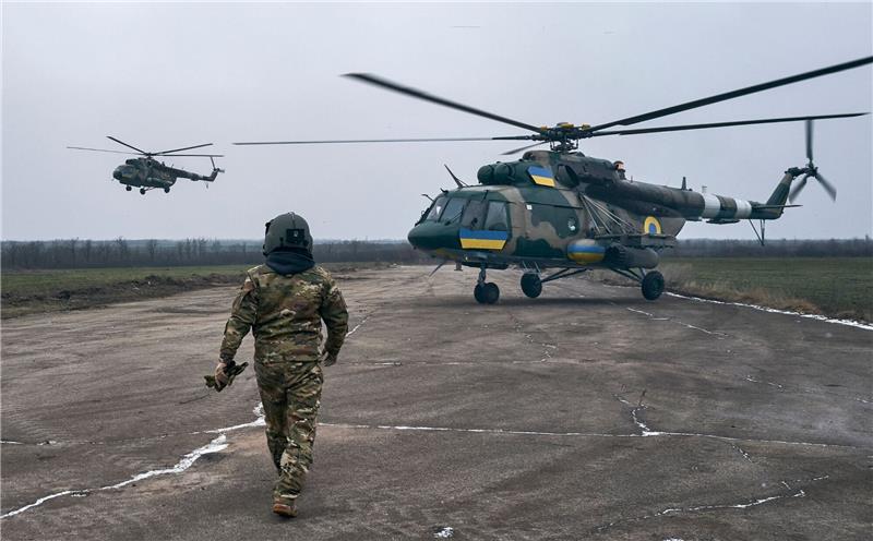 Ein ukrainischer Militärflugplatz in Cherson nahe der Frontlinie.