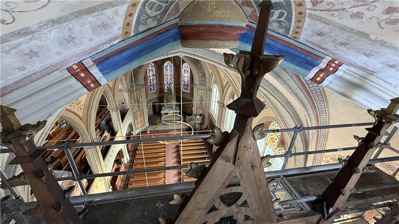 Warum die Orgel der Harzburger Lutherkirche ein Gerüst braucht Ein ungewöhnlicher und auch seltener Blickwinkel: von hinten über die Orgel ins Kirchenschiff.
