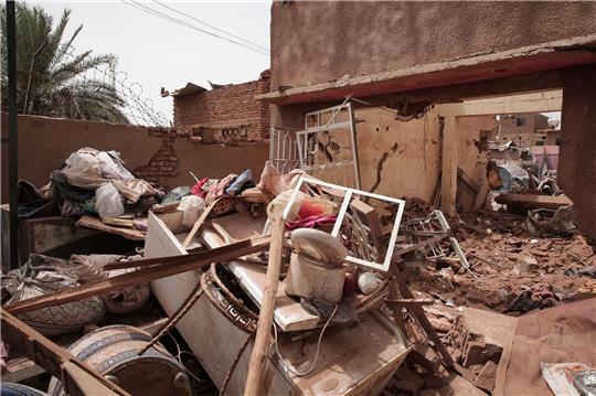 Ein zerstörtes Haus in der sudanesischen Hauptstadt Khartum.