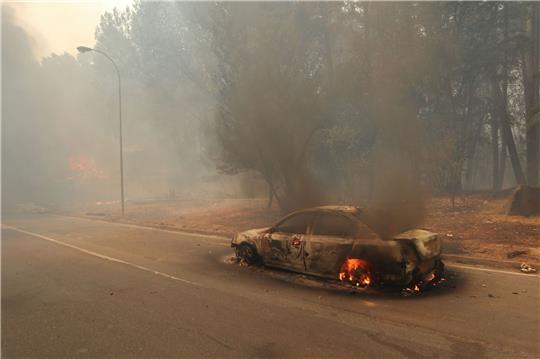Ein Auto ist den Flammen zum Opfer gefallen.