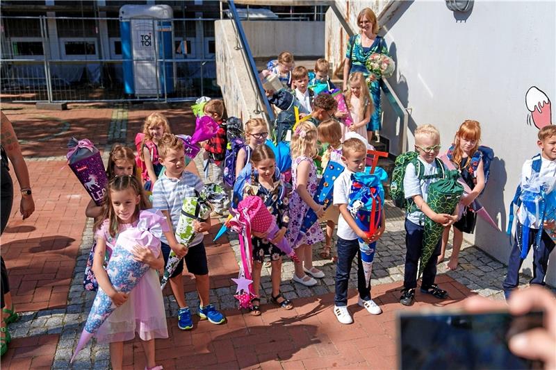 Zwei Goslarer Altstadt-Standorte für die Goetheschule gefordert Eindruck von der Einschulung der Erstklässler Mitte August: Die Worthschule soll nach Vorstellung der Grünen Partei 42 wieder zurück an den Georgenberg wandern. Foto: Sowa
