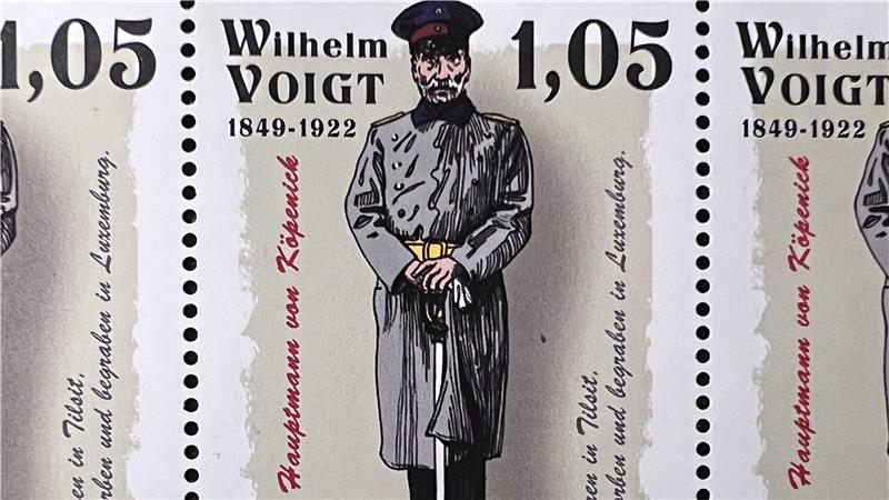 Eine Briefmarke erinnert an Wilhelm Voigt, den berühmten Hauptmann von Köpenick.