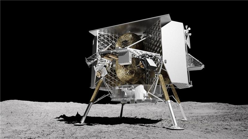US-Firma versucht erste private Landung auf den Mond Eine Darstellung der Raumsonde Peregrine auf der Mondoberfläche.