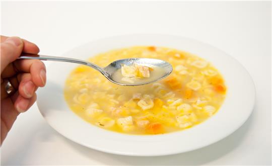 Eine Hühnersuppe soll bei Erkältung helfen. Ist das wirklich so? Foto: picture alliance/dpa/dpa-tmn | Andrea Warnecke
