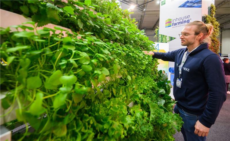 Acker im Hochhaus - Anbaukonzept mit Zukunft? Eine «Planzentheke» zum Anbau von Gemüse und Pflanzen auf der Landtechnik-Leitmesse Agritechnica. Die Deutsche Landwirtschafts-Gesellschaft als Organisatorin rechnet mit rund 400.000 Besuchern aus aller Welt.