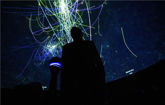 Eine Projektion im Deutschen Museum in der Sonderausstellung «100 Jahre Planetarium».