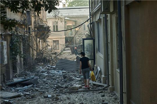 Eine Trümmerlandschaft: Odessa nach russischen Angriffen auf die Stadt.