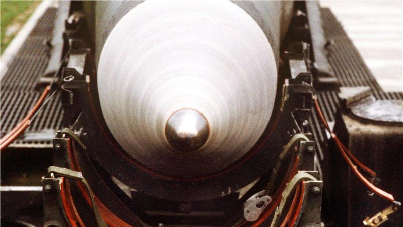 Eine US-Rakete mit einer Atomkopfattrappe. (Archivbild)