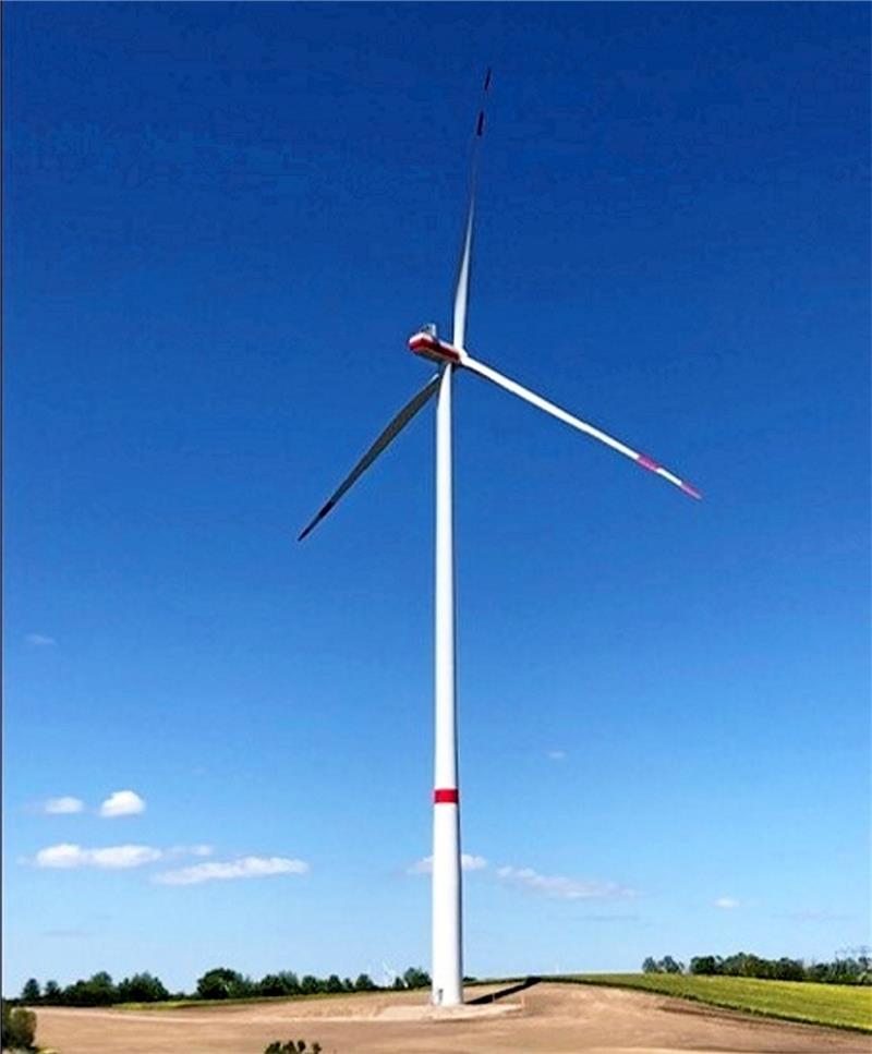 Windpark Bornhausen: Im Oktober soll schon der erste Strom fließen Eine Windkraftanlage des Typs, der auch bei Bornhausen errichtet wird. Foto: wpd