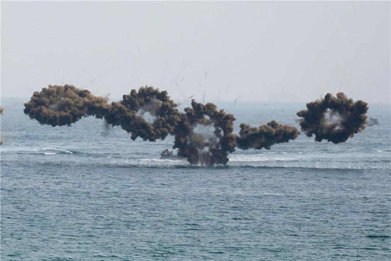 Eine militärische Amphibienlandeübung zwischen Südkorea und den USA, genannt Ssangyong-Übung in Pohang.