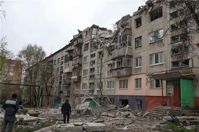 Krieg gegen die Ukraine: So ist die Lage Eine russische Rakete ist in ein Wohngebiet in Slowjansk eingeschlagen.
